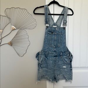 Hidden Small Denim Blue Women's Jean Overall Shorts